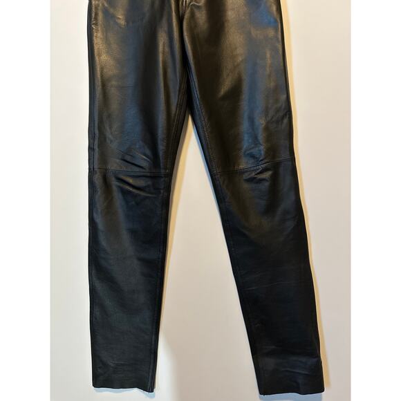 Wilson’s Maxima Black Genuine Leather High Rise Straight Leg Pants Vintage Sz 10 - Picture 4 of 12